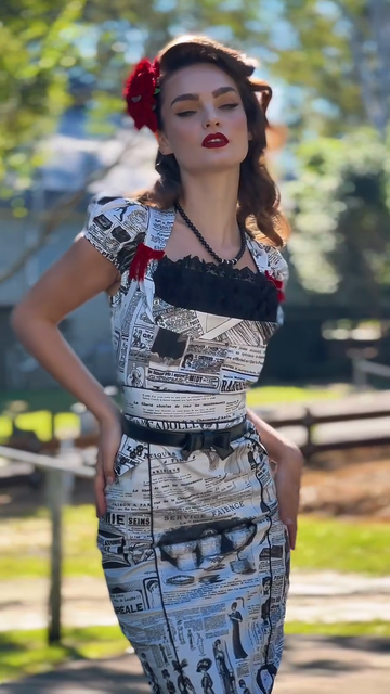 Newspaper - Print Bodycon Dress