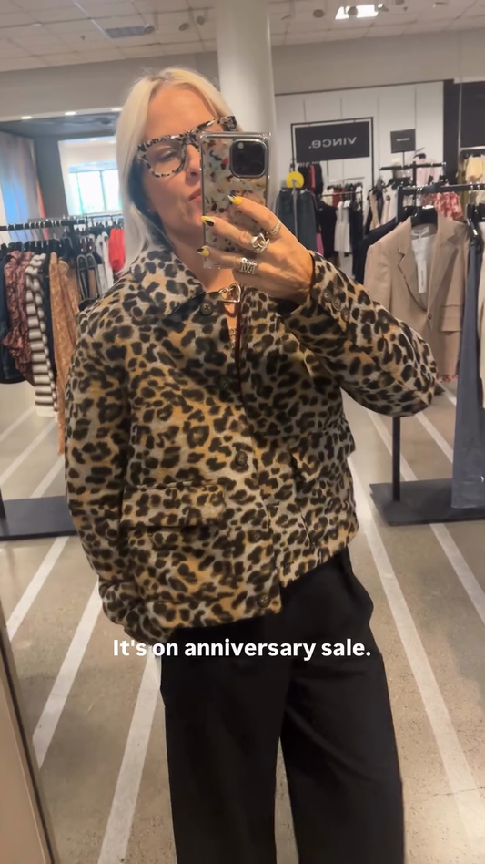 Leopard - Print Denim Jacket