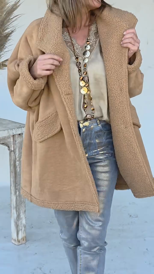Tan Sherpa - Lined Coat