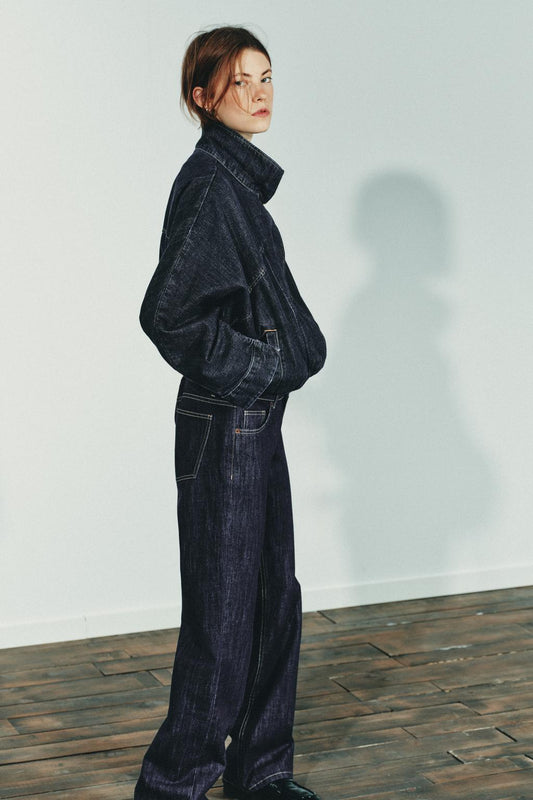 Dark Denim Bomber Jacket