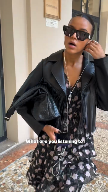 Black Fringed Leather Biker Jacket