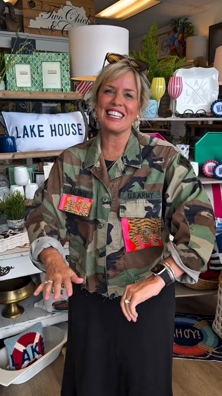 Camouflage - Print Embellished Jacket