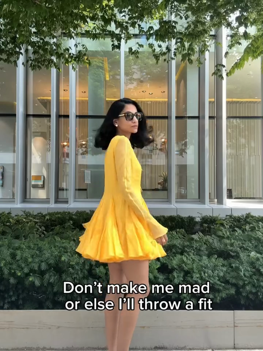 Yellow Sheer - Sleeve Mini Dress