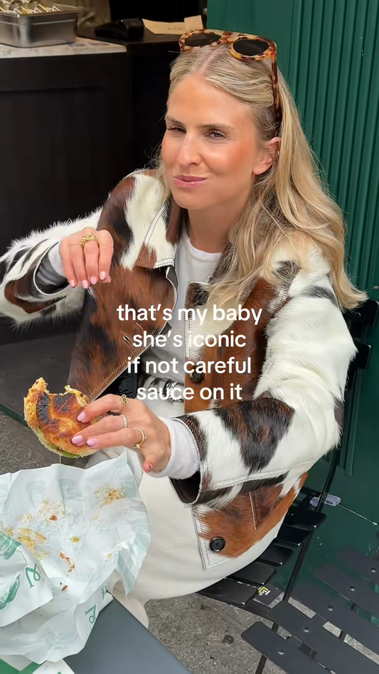 Cow - Print Faux Fur Jacket