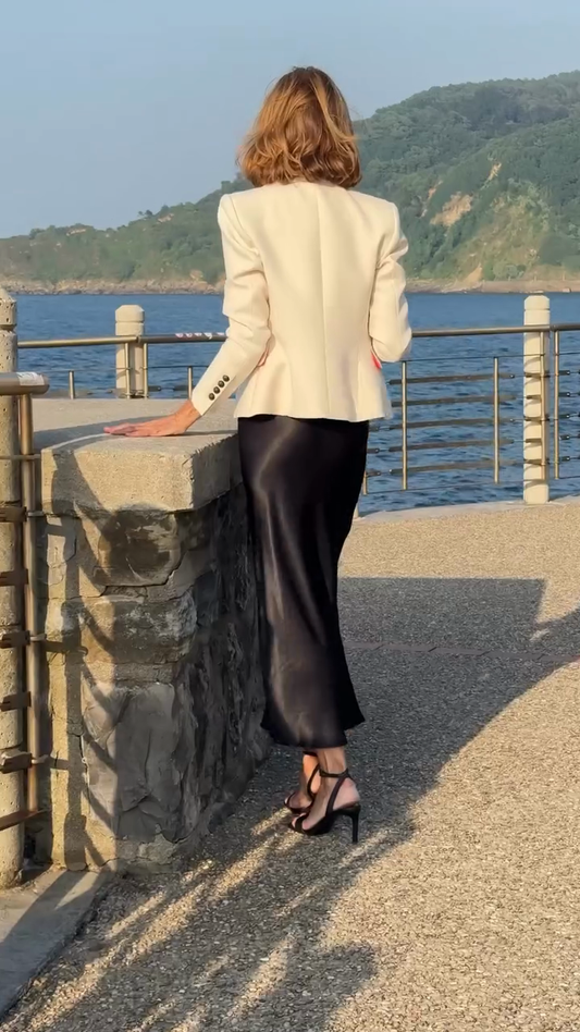 Embroidered White Blazer