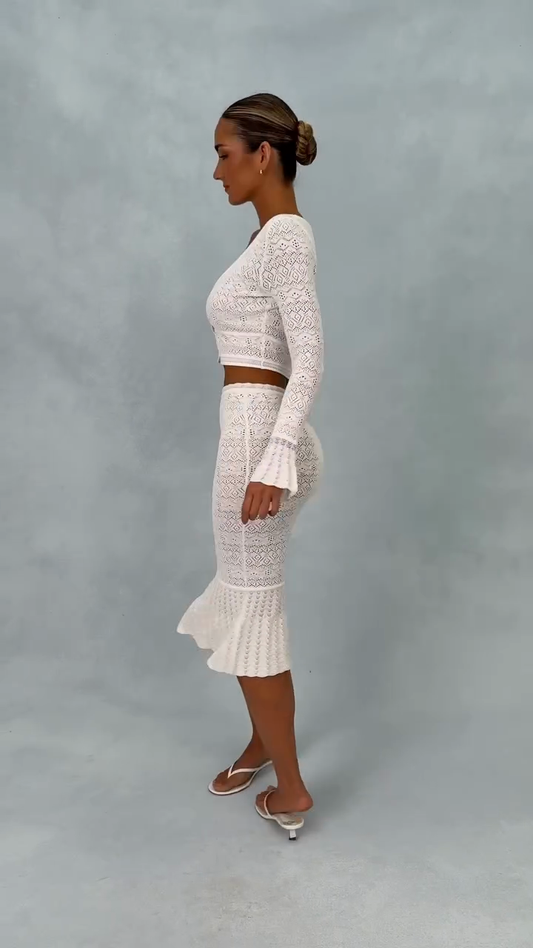White Crochet Two - Piece Set