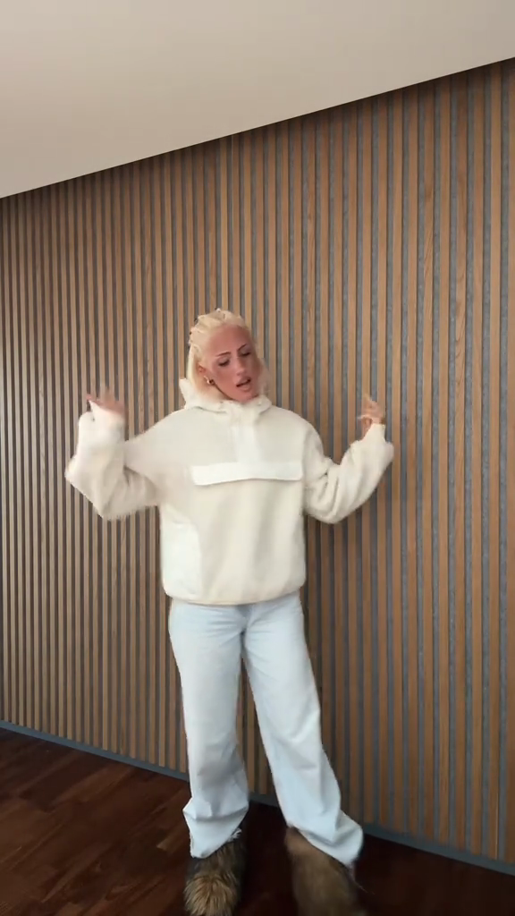 Off - White Hooded Quarter - Zip Sweatshirt