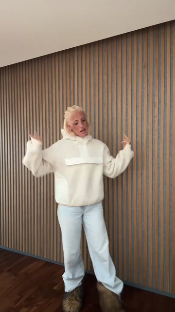 Off - White Hooded Quarter - Zip Sweatshirt