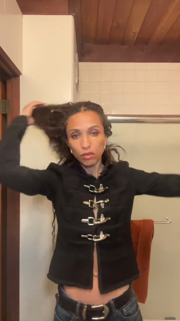 Black Jacket with Metal Buckle Closures