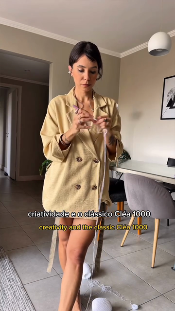 Beige Double - Breasted Linen Blazer