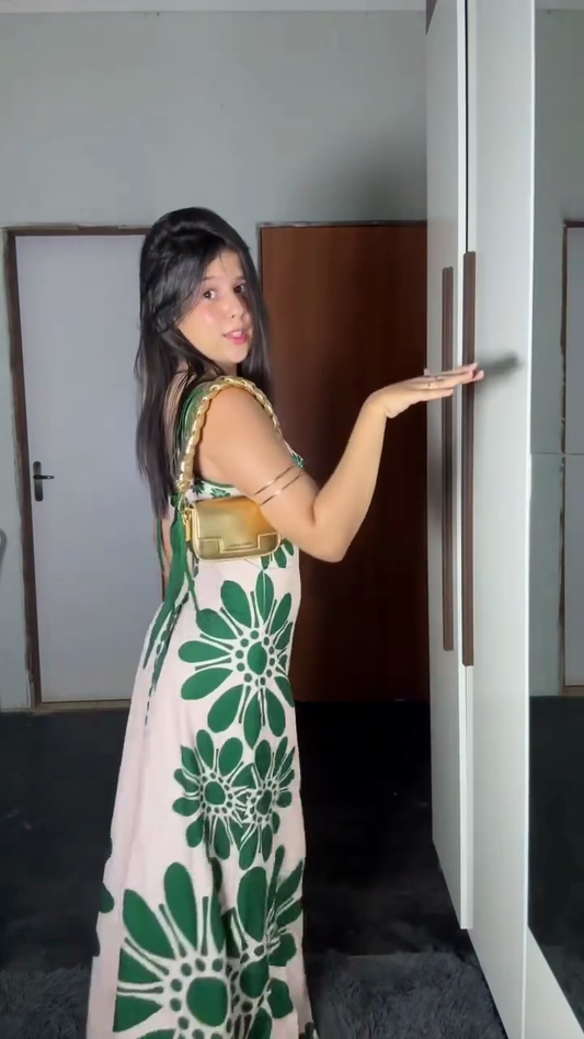 Floral Cut - Out Maxi Dress