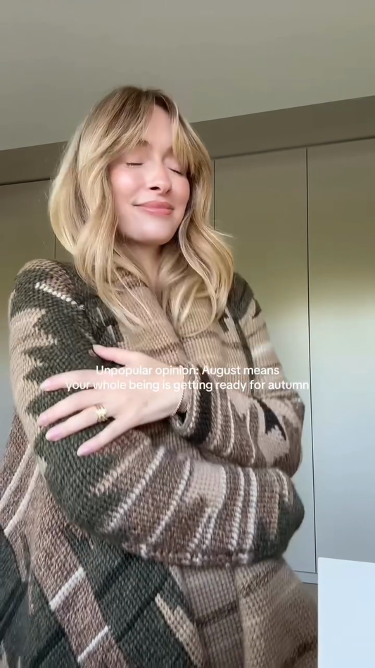 Geometric - Patterned Open - Front Cardigan