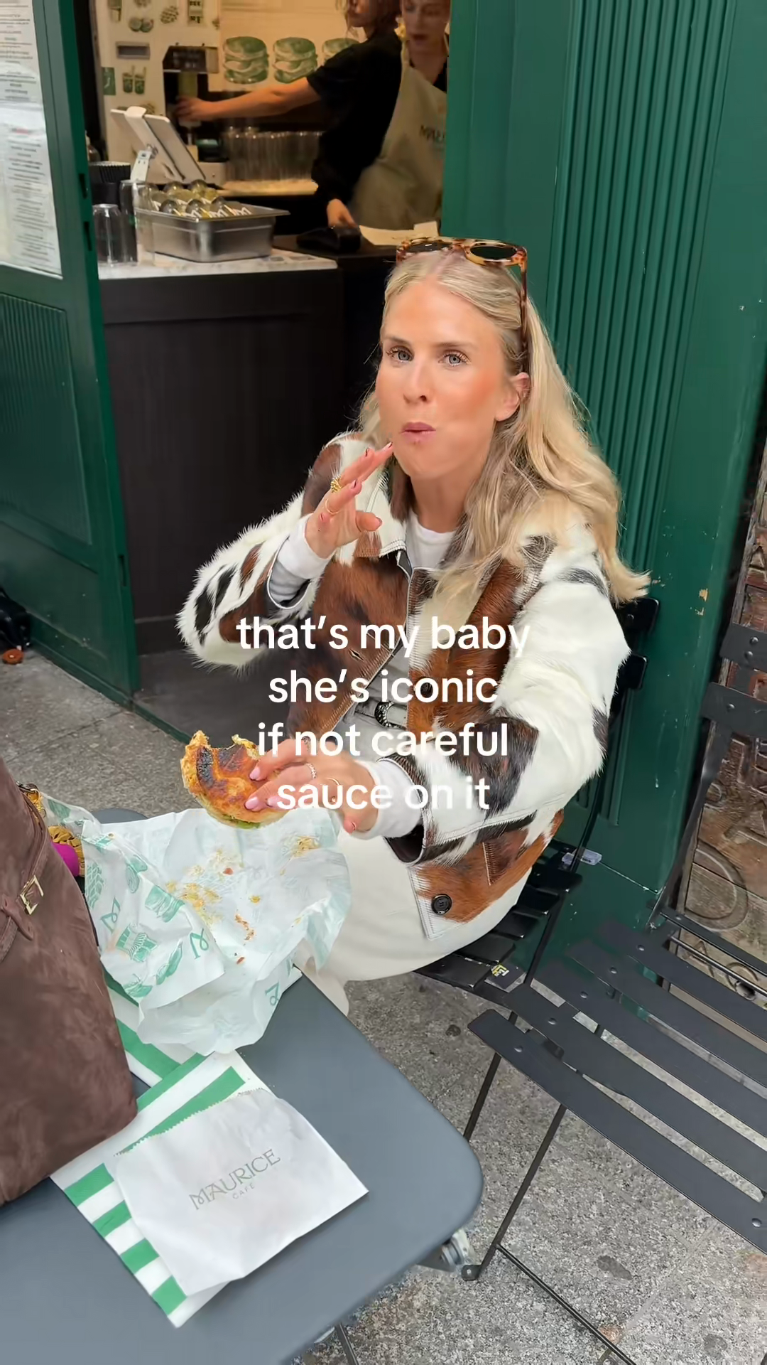 Cow - Print Faux Fur Jacket