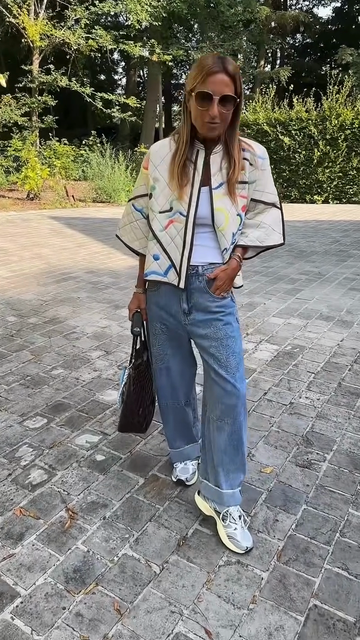 Painted Quilted Bomber - Style Jacket