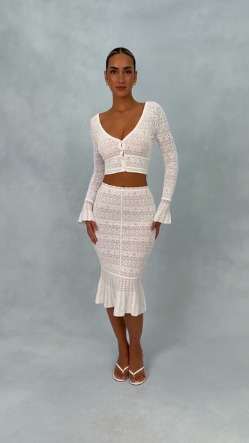 White Crochet Two - Piece Set