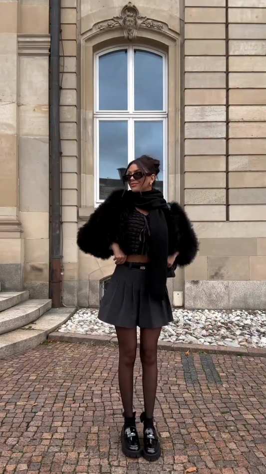 Luxe Black Faux Fur Jacket