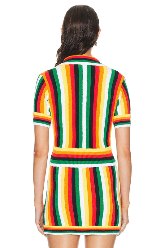Colorful Striped Knit Co - ord Set