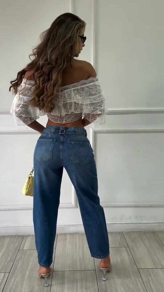 Embellished Straight - Leg Jeans