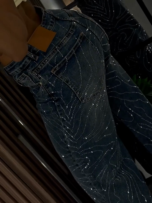 Embellished Wide - leg Jeans