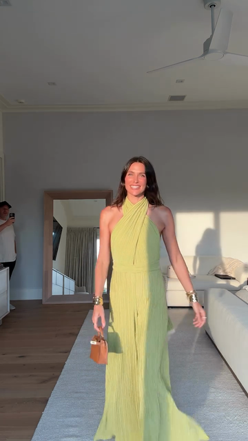 Lime Green Halter - Neck Jumpsuit