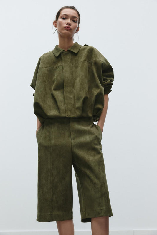 Olive Green Suede - Like Jacket