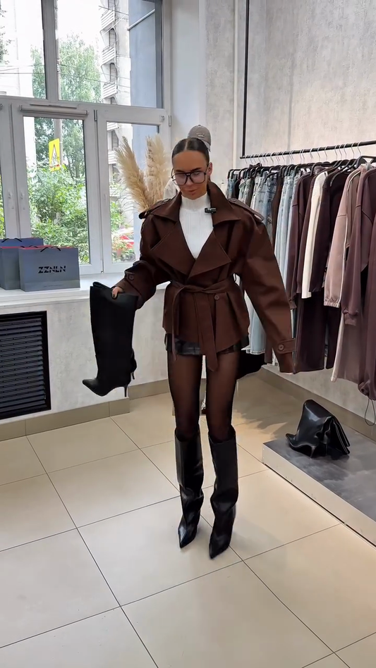 Brown Belted Trench Coat