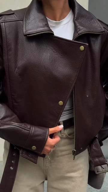 Burgundy Leather Bomber Jacket