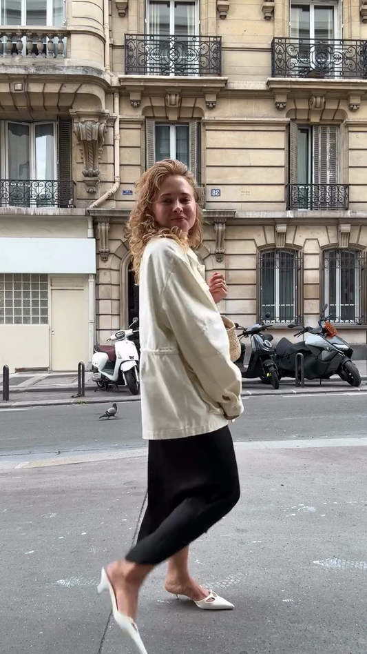 Cream - Colored Utility - Style Jacket