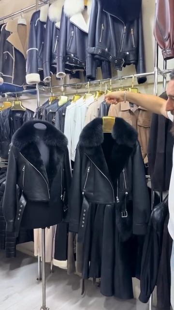 Black Leather Jackets with Fur Collar