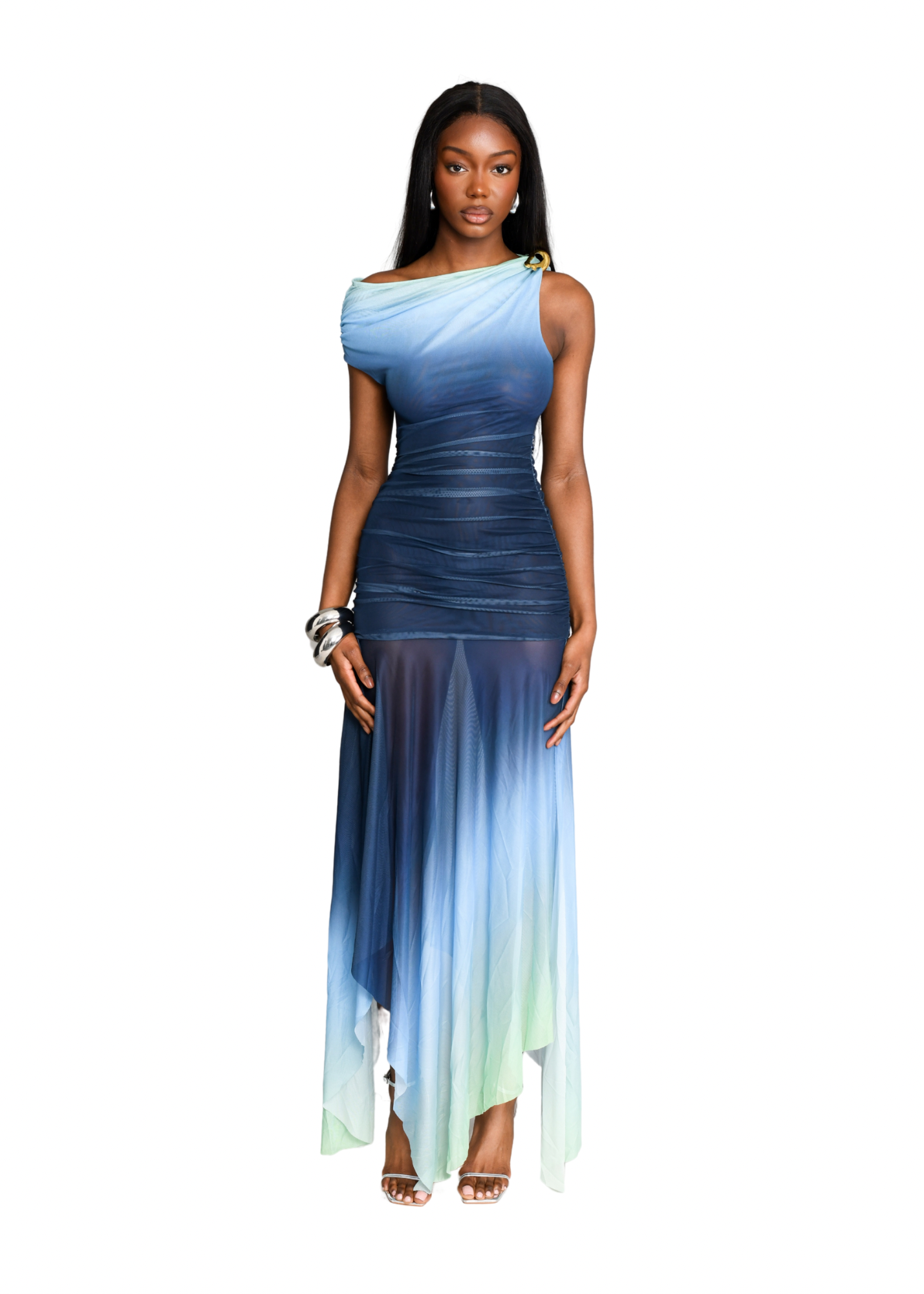 Gradient One - Shoulder Maxi Dress