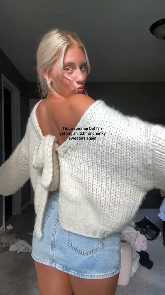 Off - the - Shoulder Chunky Knit Sweater