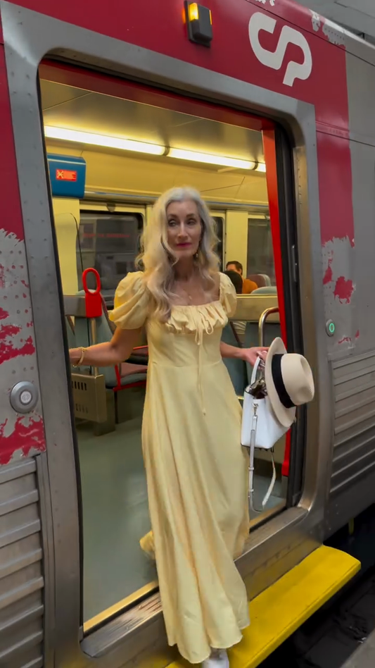 Yellow Puff - Sleeve Maxi Dress