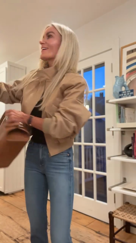 Tan Stand - Collar Jacket