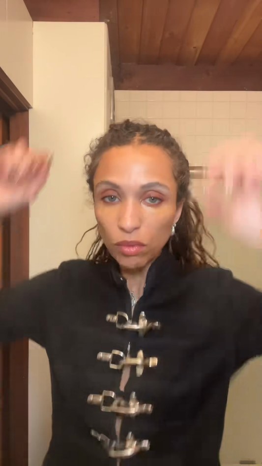 Black Jacket with Metal Buckle Closures