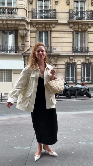 Cream - Colored Utility - Style Jacket