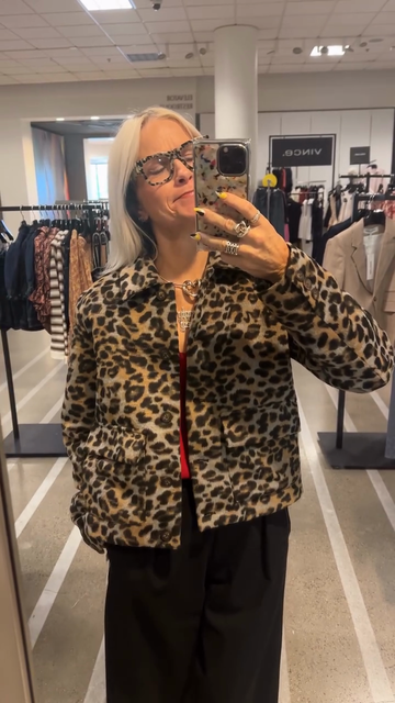 Leopard - Print Denim Jacket