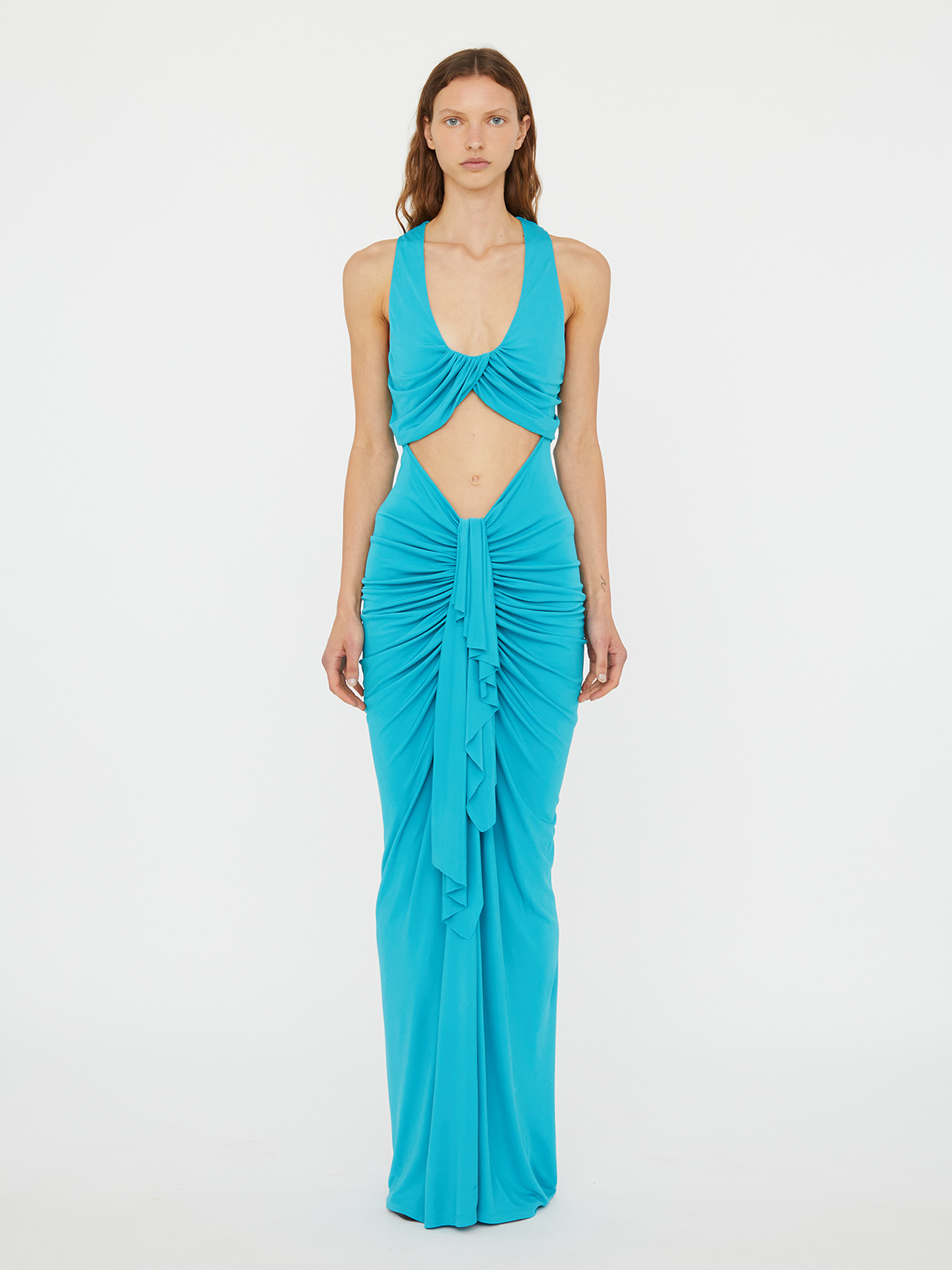 Cut - Out Ruched Maxi Dress