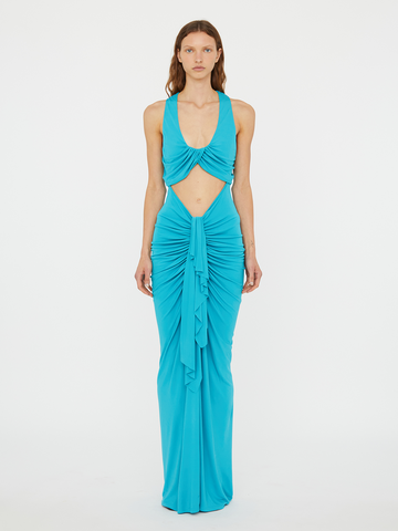 Cut - Out Ruched Maxi Dress