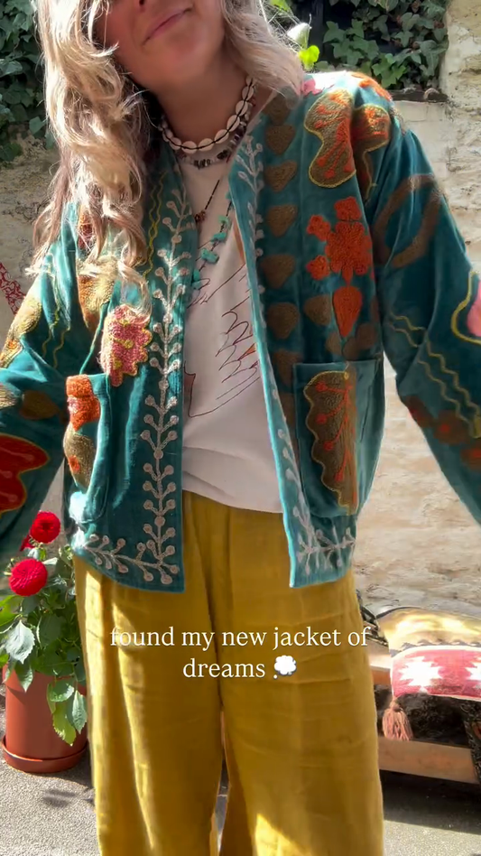 Embroidered Teal Jacket