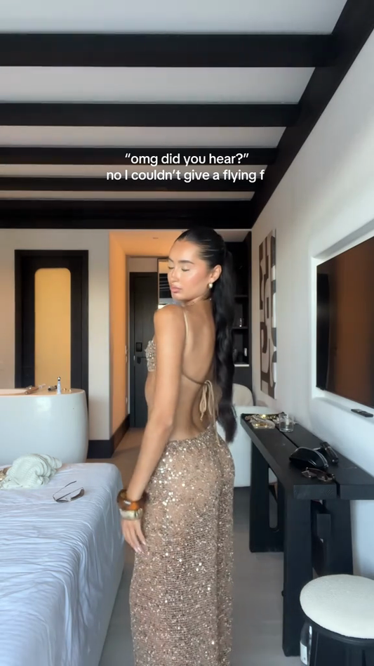 Gold Sequin Two  Piece Set