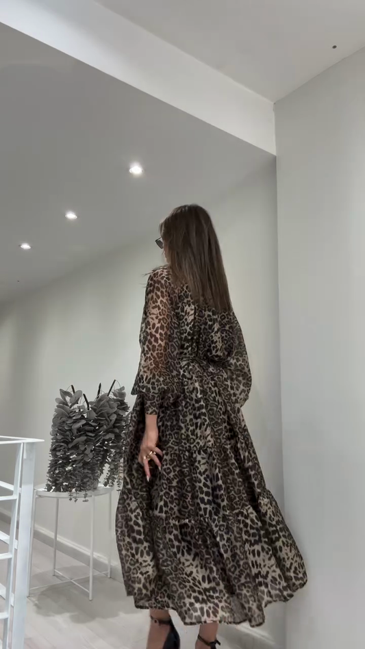 Leopard - Print Maxi Dress