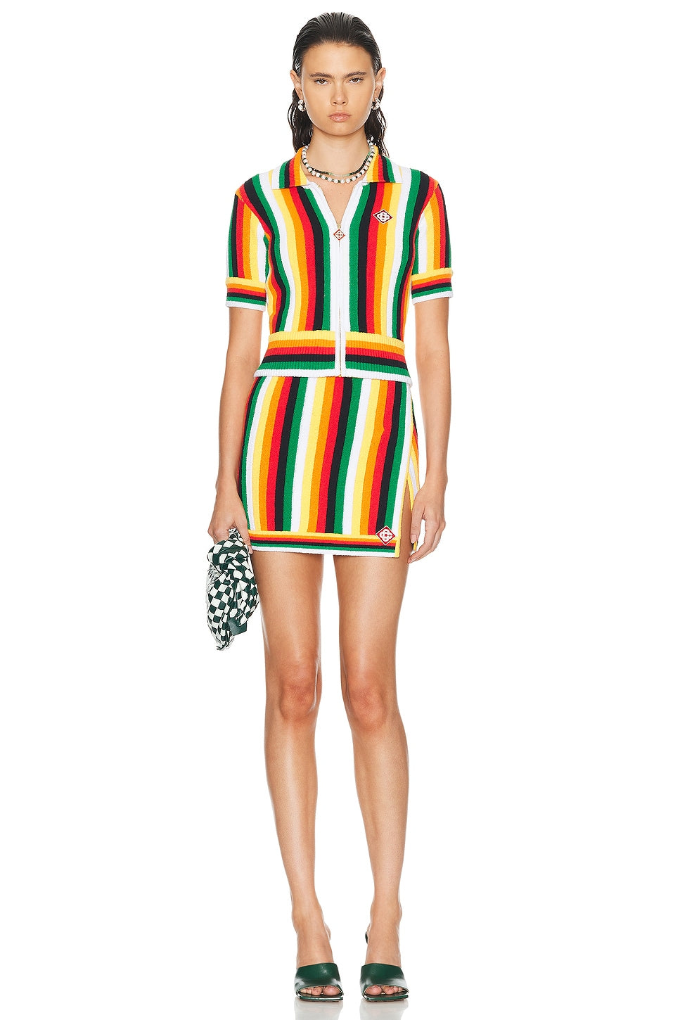 Colorful Striped Knit Co - ord Set