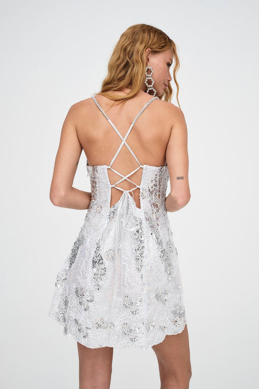 Sequin Embellished Mini Dress