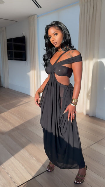 Black Cut - Out Maxi Dress