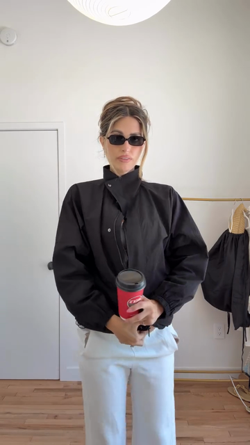 Black Oversized Collared Jacket