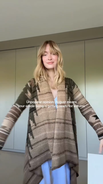 Geometric - Patterned Open - Front Cardigan