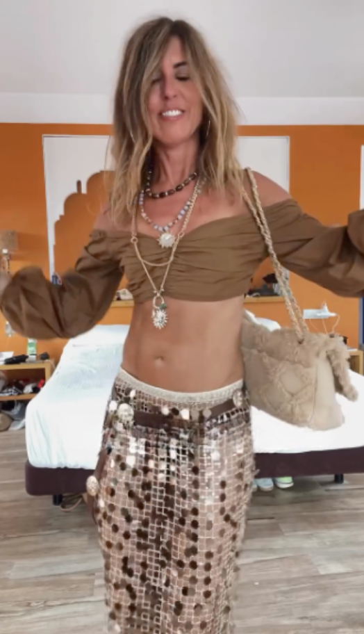 Gold Sequin - Embellished Maxi Skirt