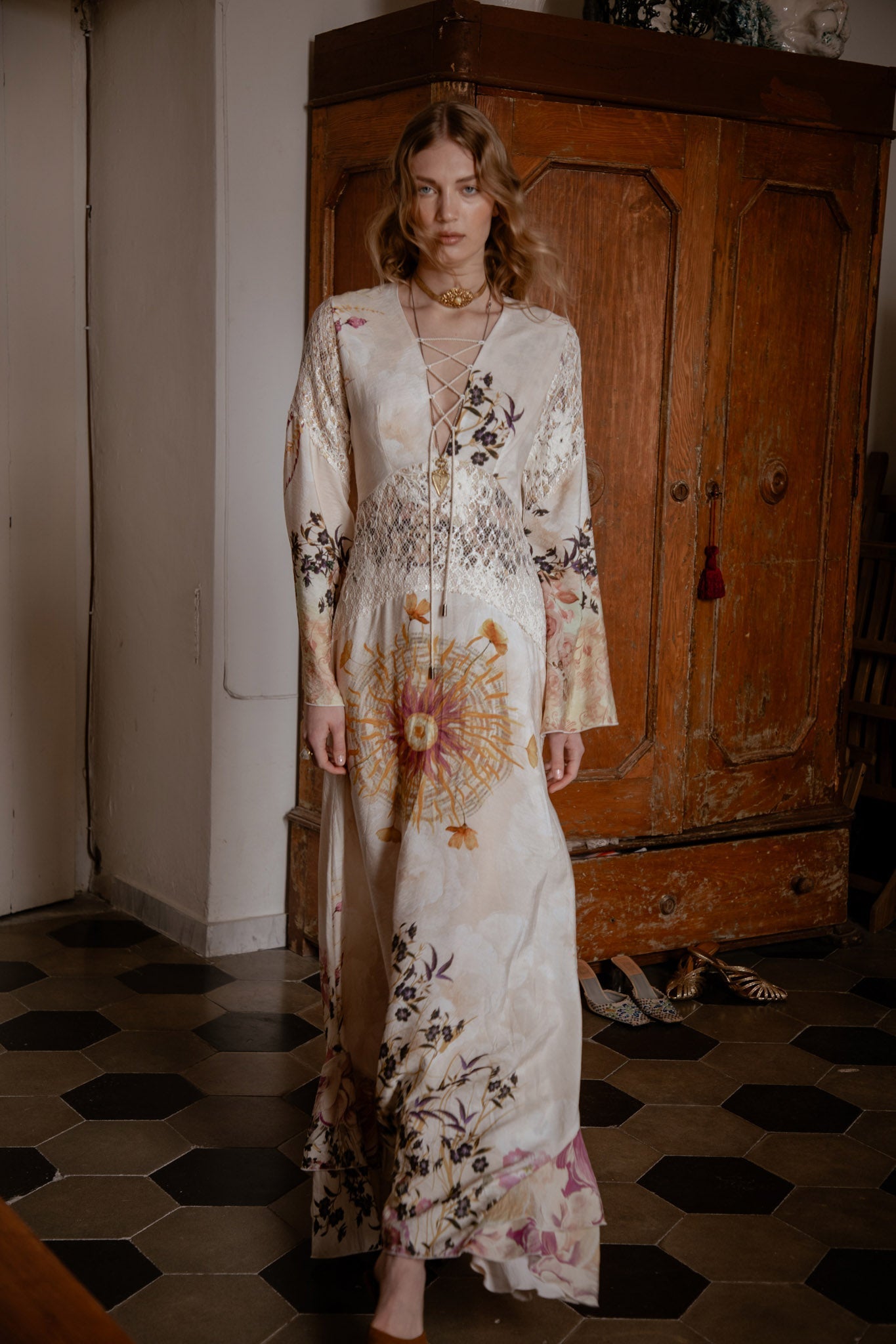 Floral Embroidered Maxi Dress