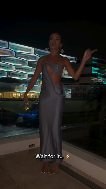 Silver Asymmetric Cut - Out Maxi Dress