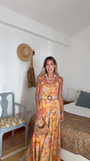 Floral Print Spaghetti Strap Maxi Dress